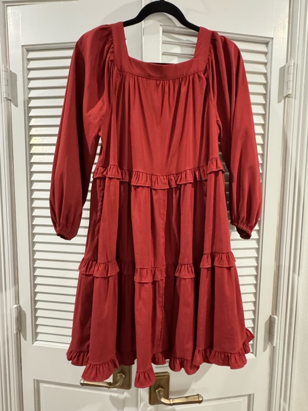 entro Brick Red Ruffled Mini Dress - Picture 5 of 6